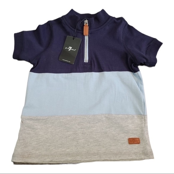 7 For All Mankind Boys Quarter Zip T-Shirt Size 24mths - Picture 4 of 5